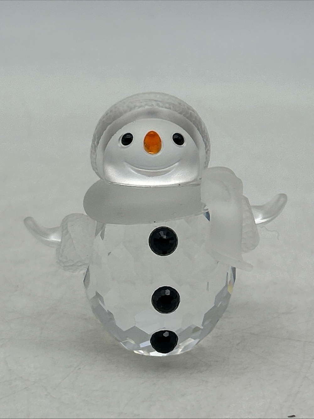 Swarovski Crystal Snowman Snowwoman Figurine RETIRED 2” Christmas Figure Vtg